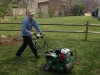 Aerating a lawn