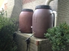 Dual rain barrels