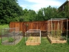Raised vegetable beds and squirrel cages